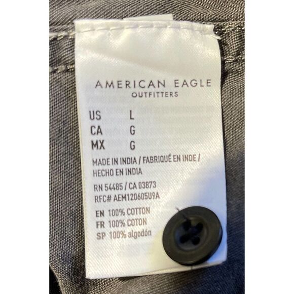 American
Eagle Button Up Shirt Chambray Gray men’s size Large Vintage 90s - Picture 8 of 8